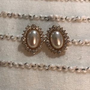 Pearl/diamond earrings